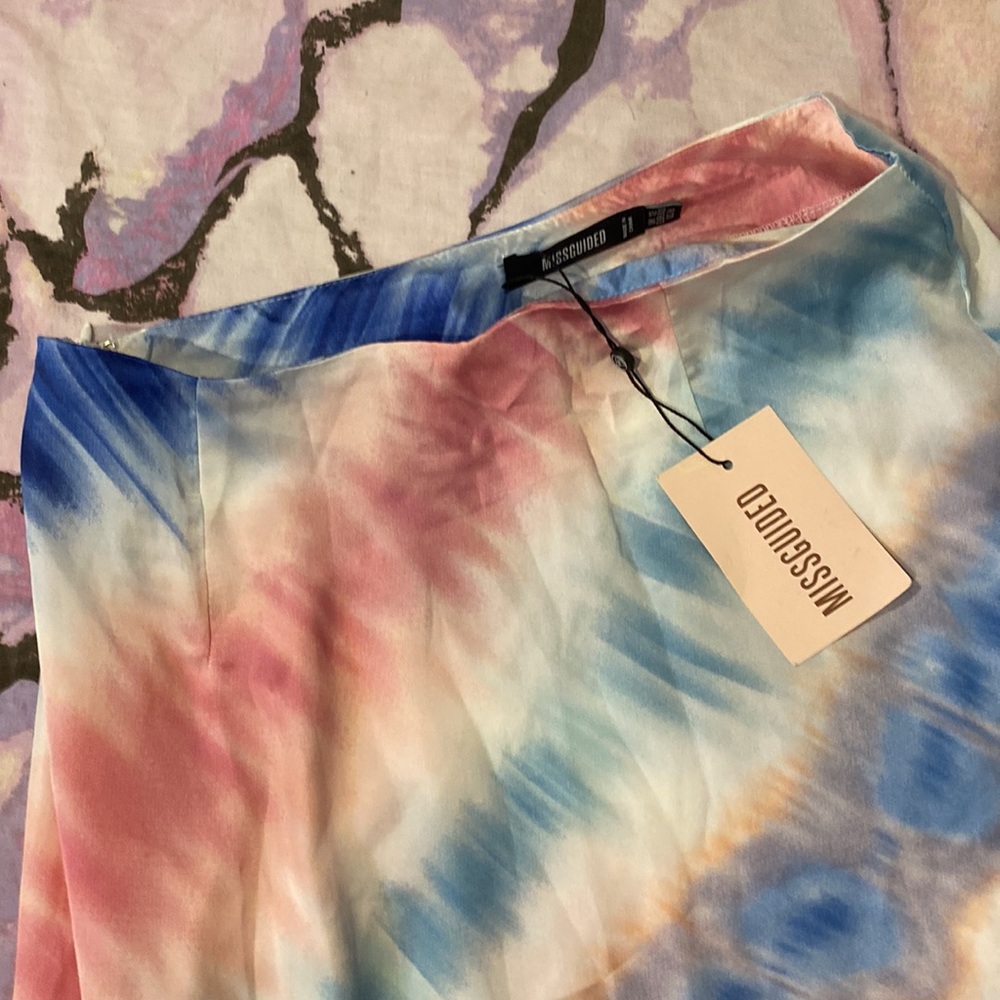 NWT MISSGUIDED midi split ombré slip skirt